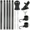 Mástil de aluminio de 180 cm, kit de barra de bandera de acero inoxidable con soporte de anillos giratorios, mástil de bandera, soporte de pared, accesorios para casa, jardín, balcón, mástil de