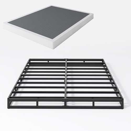 5 Inch Queen Box Spring for Queen Bed Metal Bed Base with Fabric Cover