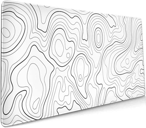 Large Gaming Mouse Pad with Stitched Edges, Table Mat Large Size, Improved Precision and Speed, Extended XL Mousepad with Anti-Slip Base, Cool Desk Pad for Keyboard and Mouse 31.5 x 11.8 in White.