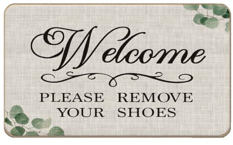 Lacosu Fußmatte mit Aufschrift Please Remove Your Shoes, lustige Willkommens-Fußmatten für den Außenbereich, 43,2 x 76,2 cm