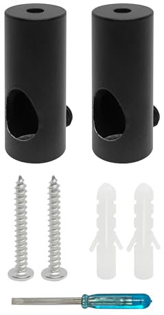 smartect support Mural et plafond à pour fixer les câbles [2 pièces, Noir] Fixation au Plafond avec vis et chevilles, Support de Câble en saillie pour vos projets DIY