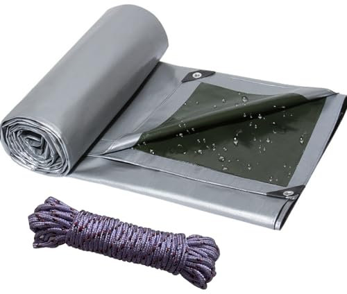 Bâche de protection imperméable avec œillets, bâche blanche en polyéthylène 180 g/m², résistante aux UV, aux intempéries, à la déchirure, pour meubles de jardin, piscine, voiture, bateau, camping