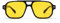 Pro Acme Classic Square Frame Sonnenbrille, Double Bridge 70s Vintage Sonnenbrille für Männer und Frauen(Gelb)