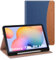 MoKo for Samsung Galaxy Tab S6 Lite 10.4 Inch 2024/2022/2020 Case with S Pen Holder, Multi-Angle Viewing Galaxy Tab S6 Lite Case with Soft TPU Back Cover, Front Pocket, Hand Strap, Denim Blue & Brown