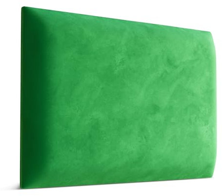 Muralo - Samt Wandkissen Stoff Polster-Paneel für Schlafzimmer Wohnzimmer Bett Wandpolster Bettkopfteil Lendekissen Modern Luxus Gepolstert Magic Velvet (Grün, 60 cm x 40 cm)