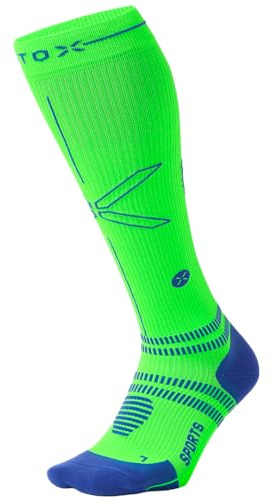 STOX Energy Socks, Sportsocken Herren, Kompressionklasse 23-32 mmHg, Gepolsterte Ferse, Kompressionsstrümpfe, Sock, Sport Kompressionssocken, Stützstrümpfe, Thrombosestrümpfe, Kompression Kniestrümpfe