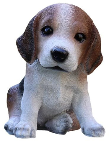 MFAOSHI Hunde Gartendeko, Cocker Spaniel Figuren, Wetterfeste Tierstatue Balkon Deko Welpe Ornamente für Wohnzimmer Innenhof Rasen Tische