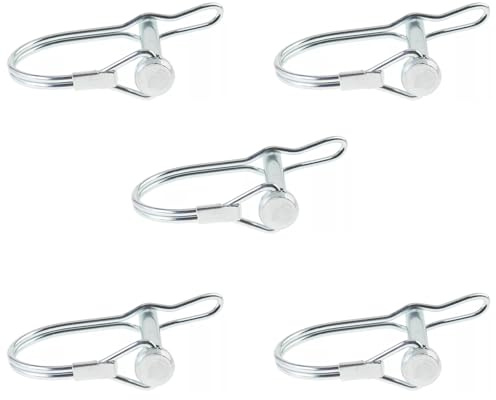 Leliafleury 5Pcs Shaft Locking Pin 10mm x 70mm Safety Coupler Pin With Round Arch for Farm Lawn Trailers Garden