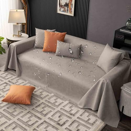 Generisch Sofa Überwurfdecke XXL Wasserdicht, Sofadecke rutschfest, Sofaüberwurf Decke XXL, Couch Überzug L Form U Form Groß, Sofaüberwurf Ecksofa Couchdecke Überwurf Für Hunde(#137,210x400cm)