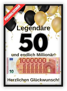 dockyardos® Geldgeschenk zum 50. Geburtstag | Geld kreativ verschenken für Junge und Mädchen | Deine erste Million | Geschenkidee für Mann und Frau
