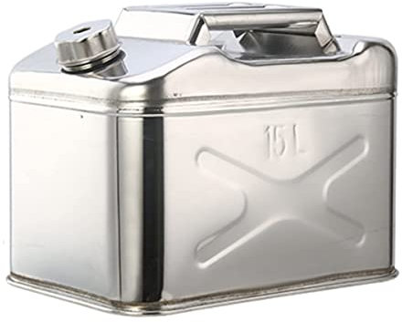 WOTZOV Fût de 15 L avec Tube, bidon en Acier Inoxydable 304 pour Essence et Diesel, Accessoires