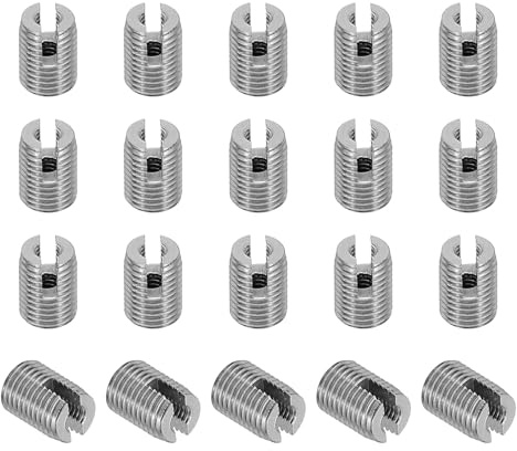 PATIKIL Selbstschneidender Gewindeeinsatz, 20 Stück M2 x M4,5 x 6mm 303 Edelstahl gewindeeinsätze Schlitzschraube Reparatur Einsätze Muttern Hülse Selbstschneidende einsätze