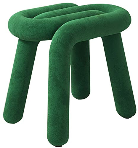 KHLMSRXJ Hocker, luxuriöser Hocker, Fußhocker aus Samt, Ottomane, Frisiertisch, Pouf mit Halterung, Olsterstool aus Kohlenstoffstahl für Schlafzimmer und Wohnzimmer (Größe: Typ B, Farbe: Sm