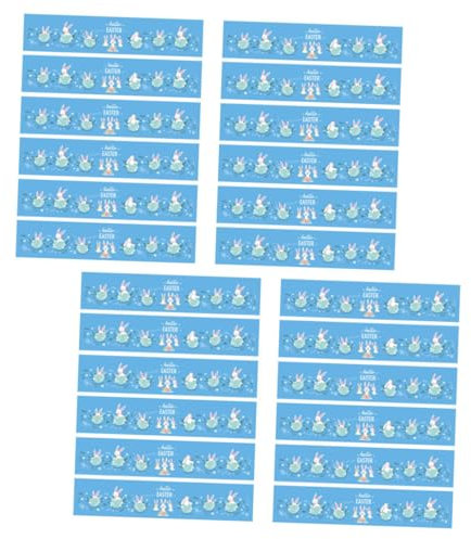 AUTSUPPL 24pcs Easter Egg Bunny Sticker Bottle Labels Decorative Water Bottle Stickers for Party
