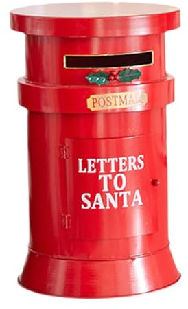 Fenteer Buzón de Papá Noel, decoraciones navideñas, decoración de buzón de Navidad, caja decorativa, buzón de Navidad, buzón para, interior,