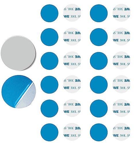 WIRSHO 30 Stück Selbstklebend Metallplatte für Toniefiguren, 30 mm*0.4mm Dünne Metallplättchen, Metallscheiben für Klebemagnete, Magnet KFZ Handy/Tablet