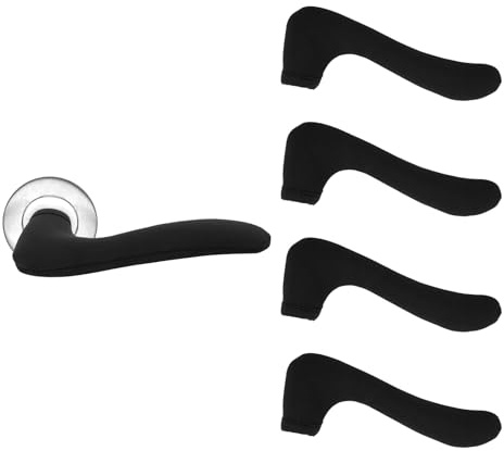 Kingshion 4 PCS Door Handle Covers, Neoprene Rubber Material Doorknob Cover, Anti-Scald Antifreeze Door Handle Protector Door Knob Cushion Cover Protect Hands from Burns and Chills, 2.3 X 6.1 Inches