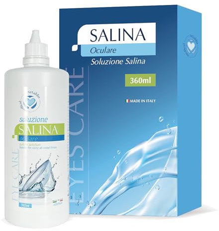 2x || Salzlösung für Kontaktlinsen 360ml || Sterile Kochsalzlösung zur Reinigung & Spülung || Augenfreundlich