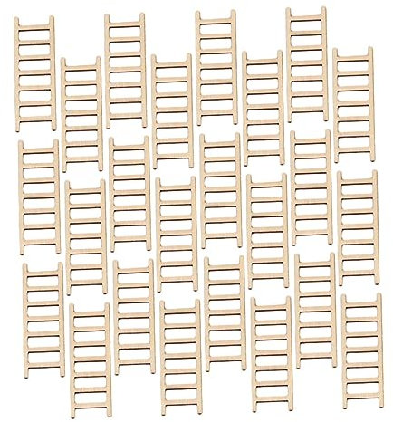 UPKOCH Dolls House Rope Ladders Wooden Model Ladder 24pcs Mini Ladders for Bonsai Decor