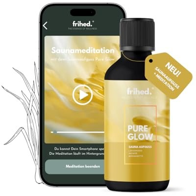 frihed.® Saunaaufguss Zitronengras, Bergamotte & Ingwer - Hochkonzentriertes Saunaöl - Aufgussmittel für alle Sauna Arten - Langanhaltender Saunaduft - 100 ml Glasflasche - Made in Lüneburg