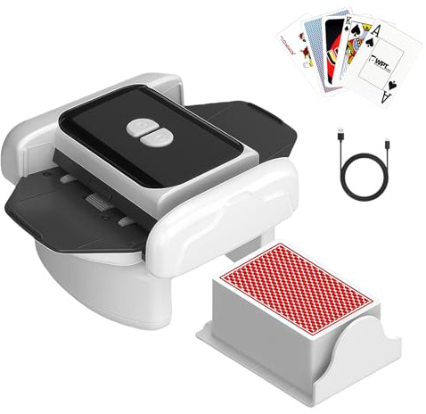 Mapille Kartenmischmaschine Elektrische,Automatischer Kartenmischer,Kartenmischgerät,Mischmaschine für 1–2 Decks,mit Auto/Manuellem Modus,Geräuscharm für Kartenspiele,Texas Hold'em,Poker