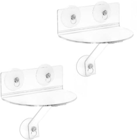 Lerpwige 2 x Fensterbank-Erweiterung, Acrylregal mit Saugnäpfen, für den Innenbereich, Pflanzenregal, Sukkulenten, Pflanzgefäß, Aufbewahrungsständer