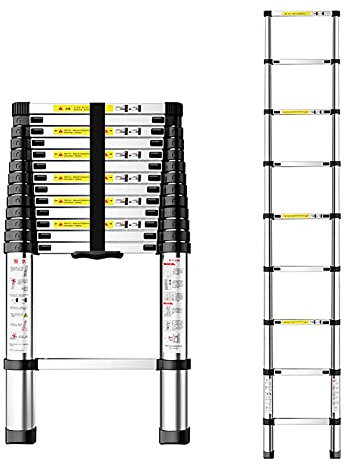 CXEGCCUF Escalera Telescópica Plegable Multifuncional Escalera Recta De Extensión De Aluminio Liviana Ajustable para Negocios Domésticos, Tamaño 10(Size:2.3m)