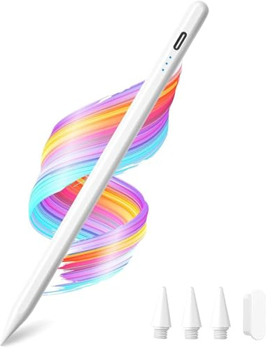 Bleistift für Apple iPad A16/11th Fast Charge Stylus Pen für 2025-2018 iPad A16/11-6th Gen, Air 27.9 cm/33.0 cm M3/M2/5th-3rd, Pro 33.0 cm/27.9 cm/M4/32.8 cm, Mini A17 Pro/6/5. th Palm Rejection