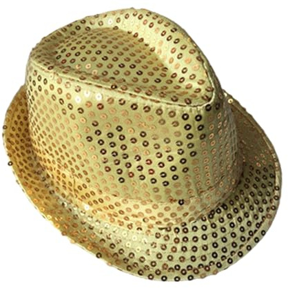 GWAWG Paillettenhut, Glitzer-Jazz-Mützen, Disco Hip-Hop Pailletten-Verkleidung, für Junggesellinnenabschied, Hochzeit, Karneval, Retro 70 Thema Tanz