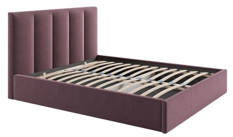 Vente-unique - Bett mit Bettkasten 2 Kilaclo - Polyester - Bordeaux