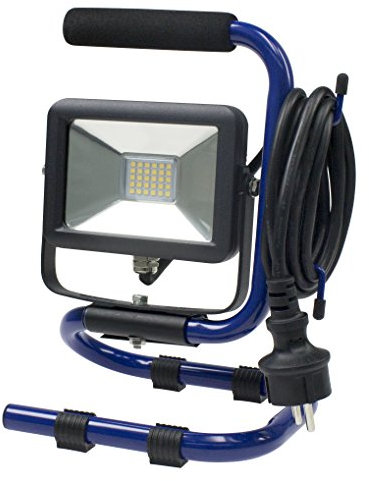 as - Schwabe SLIMLINE LED Baustrahler 10 W 850 Lumen - Mobiler Scheinwerfer mit Standfuß - 2 m Kabel - Klappbare Arbeitsleuchte - extrem robust und langlebig - strahlwassergeschützt IP65, 46410