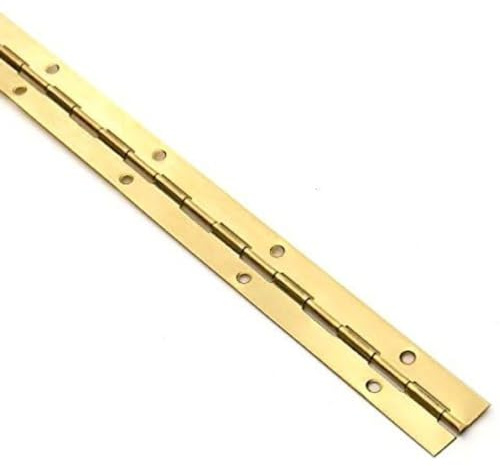 Merriway BH05812 EB Piano Hinge, 600 x 25 mm Open (24 x 1 inches) - Brass Plated