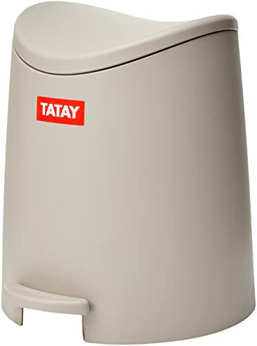 TATAY 3L Pequeño Cubo de baño con Apertura a Pedal, Beige, 19x22.1x0.41 cm