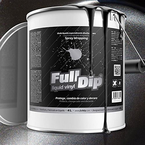 Sophisticauto Full Dip tanica 4L Peinture Amovible Noir Métallique Vinyle Liquide