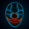 Original Cup | LED-Licht Maske Clown | Premium Qualität | Feste Kunststoff | 3 Blinkmuster | Neon Maske | Halloween