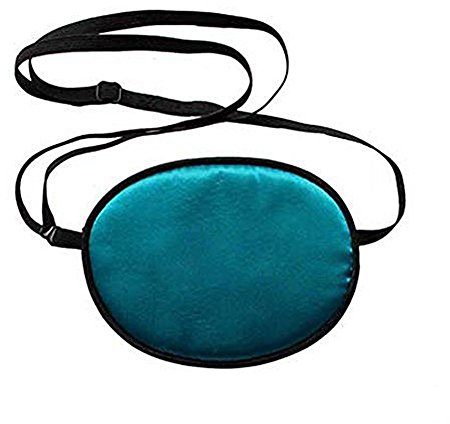HugeDE Soft Comfortable Silk Pirate Eye Patch for Adults Lazy Eye Amblyopia Strabismus Blue