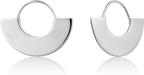 ANIA HAIE Damen Ohrring GEOMETRY CLASS Fan Hoop aus 925 Sterling Silber, Größe: 2,6cm, inkl. Geschenkverpackung