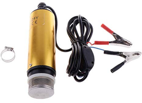 Backbayia Pompe Diesel Actionnée pompage électrique Liquide à Huile Immergée Submersible (Golden 24V)