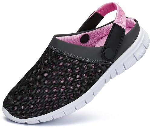 SAGUARO Sabots Homme Femme Chausson Léger Respirant Sandales de Plage Mesh Mules Pantoufle pour Piscine Jardin, Rose, 39 EU