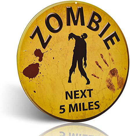 不适用 Cartel de fiesta de Halloween con aspecto vintage de Zombie Next 5 Mile