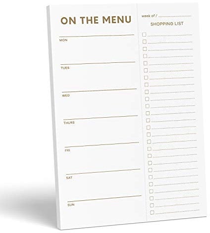 Sweetzer & Orange Gold Meal Planner and Grocery List Magnetic Notepad. 7x10” Meal Planning Pad with Tear Off Shopping List. Plan Weekly Menu Food for Weight Loss or Dinner List for Family!