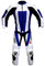 BI ESSE - Tuta da MINIMOTO per bambino in pelle e cordura professionale, completa di protezioni (Blu/Bianco/Nero, S (7 anni))