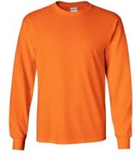 Gildan Men's G240 Ultra Cotton Long Sleeve T-Shirt, (Safety Orange), XL