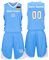 Benutzerdefiniert Basketball Trikots Kinder Herren mit Namen Nummber Logo Basketball Jersey Shirt und Shorts (Himmelblau)