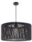 Paco Home Hängelampe Bambus Wohnzimmer Pendelleuchte Rattan Esstisch Esszimmer Lampe E27 Hängeleuchte Papier Boho, Farbe:Schwarz (Ø40cm), Leuchtenart___Farbe:Pendelleuchte - Schwarz