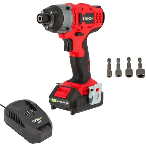 Visseuse à chocs 18V Easy Full avec batterie et chargeur rapide - 150Nm - Eclairage led - 4 douilles Chrome-Vanadium 6-8-10-12mm