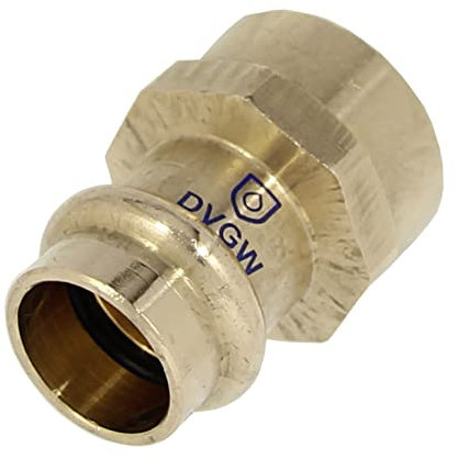 Übergangsstück b-press Innengewinde 15 mm x 1/2 aus Rotguss - Übergangsnippel Rotguss Fittings Kontur V Pressfittinge Kupferfittings I DIOS24®
