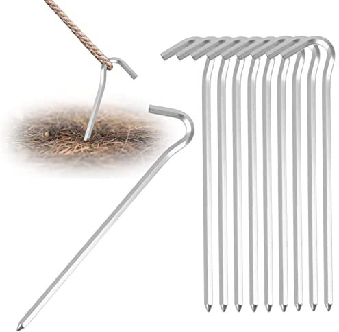 ERZU Zeltheringe, robuste rostfreie Hof-Campingpfähle, Zeltheringe zum Sichern von Zelten, Bodenblech, Gartentornetzen