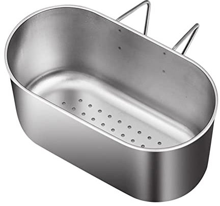 Fnjuucw Cesta coladora para fregadero de cocina, acero inoxidable, 18 x 10 x 9 cm