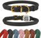 BRONZEDOG Hundehalsband aus gerolltem Leder mit QR-ID-Tag, verstellbar, weiche runde Halsbänder für kleine, mittelgroße und große Hunde, Welpen, Katzen (Schwarze Nacht, 35-41 cm)